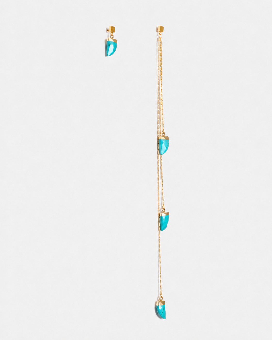 THREE-HORN TURQUOISE EARRINGS