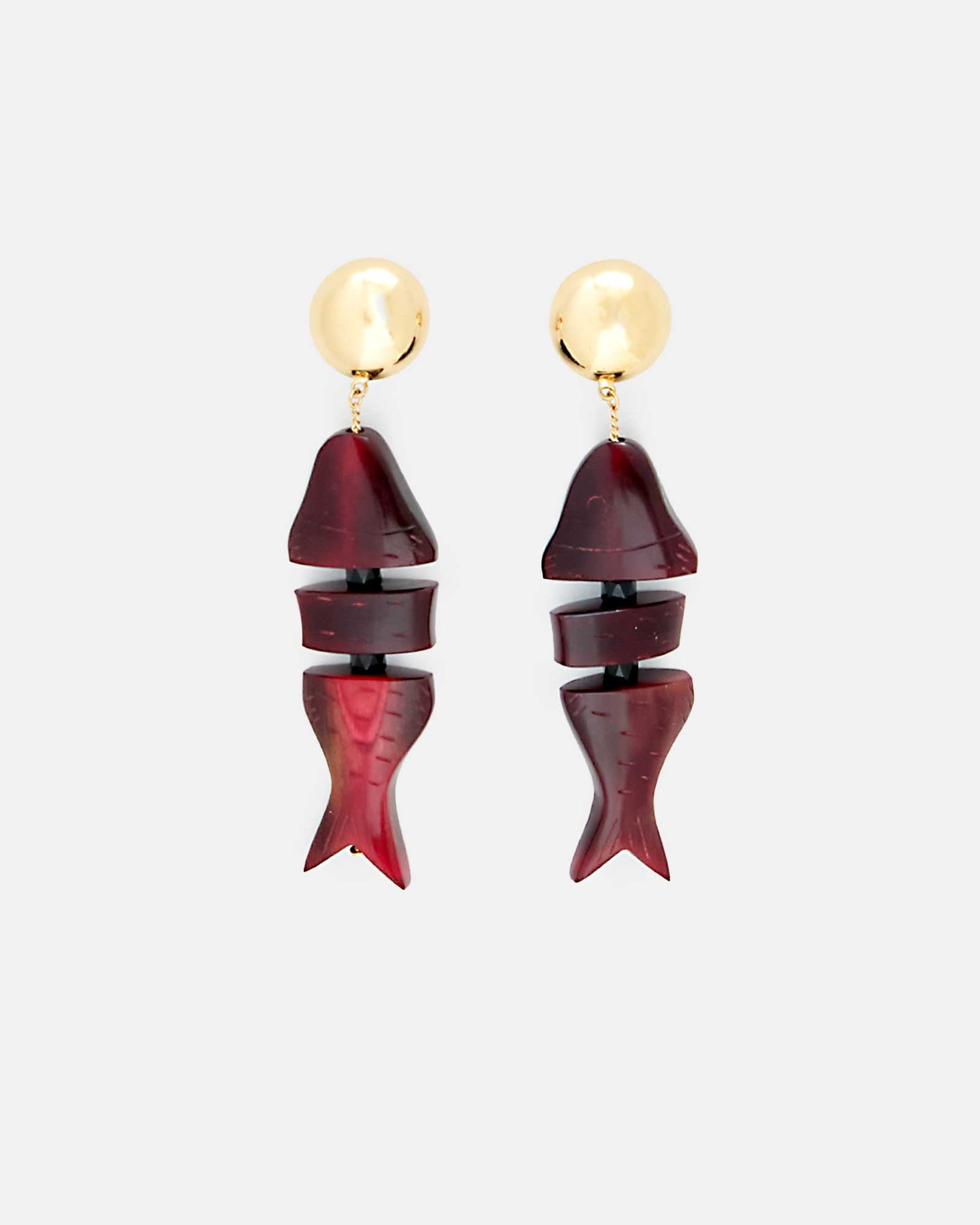 PENDIENTES PEZ BURGUNDY