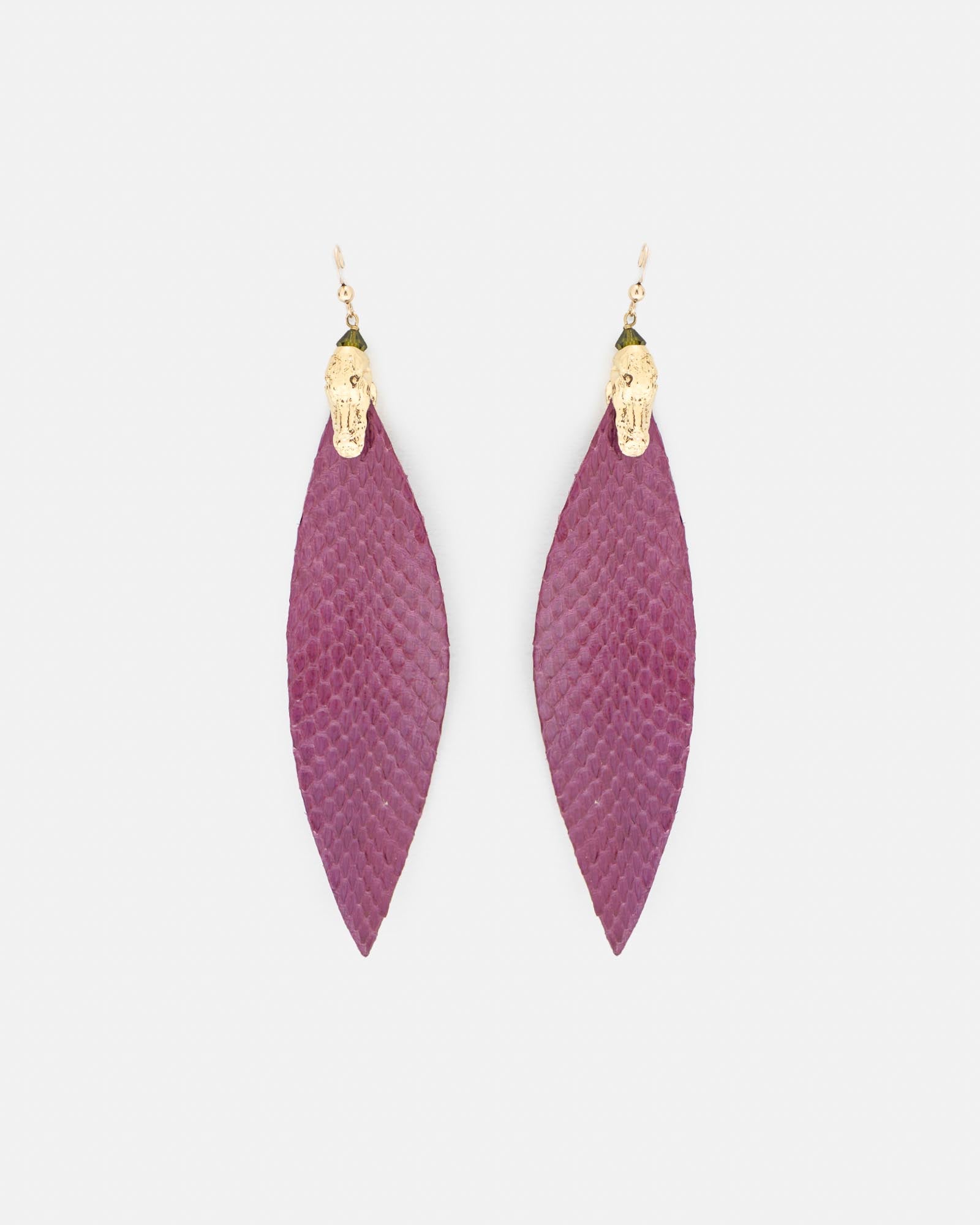 PENDIENTES FLORENCIA XL SNAKE. BUGANVILLA