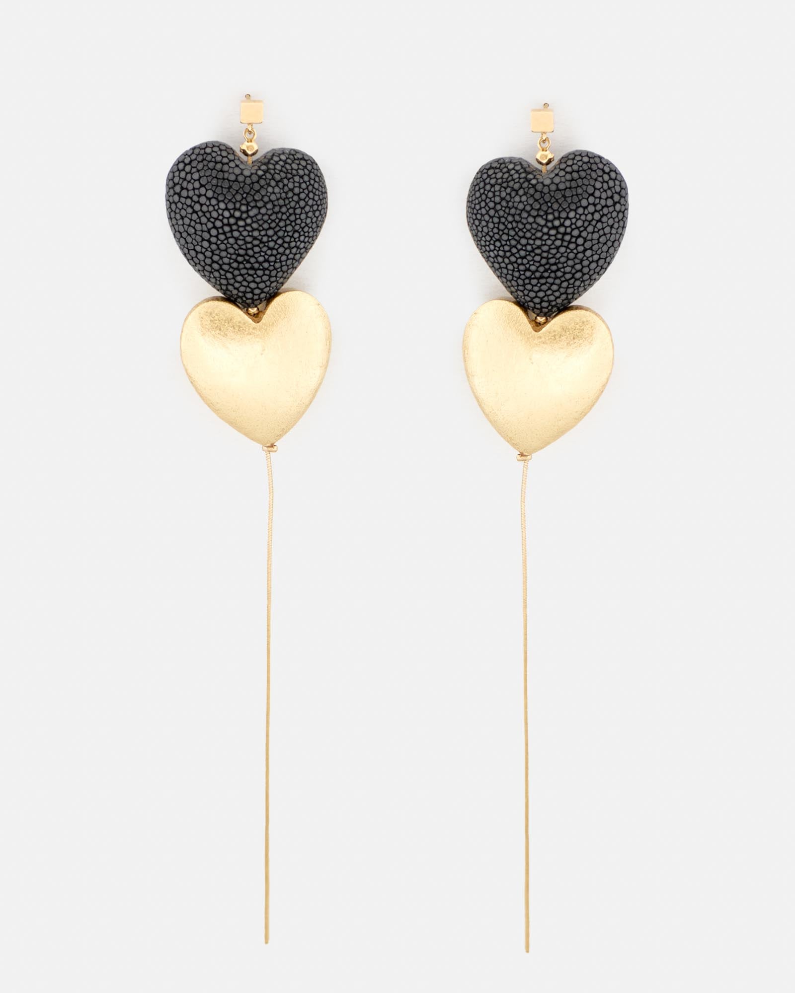 PENDIENTES COR INÉS GOLD AND BLACK
