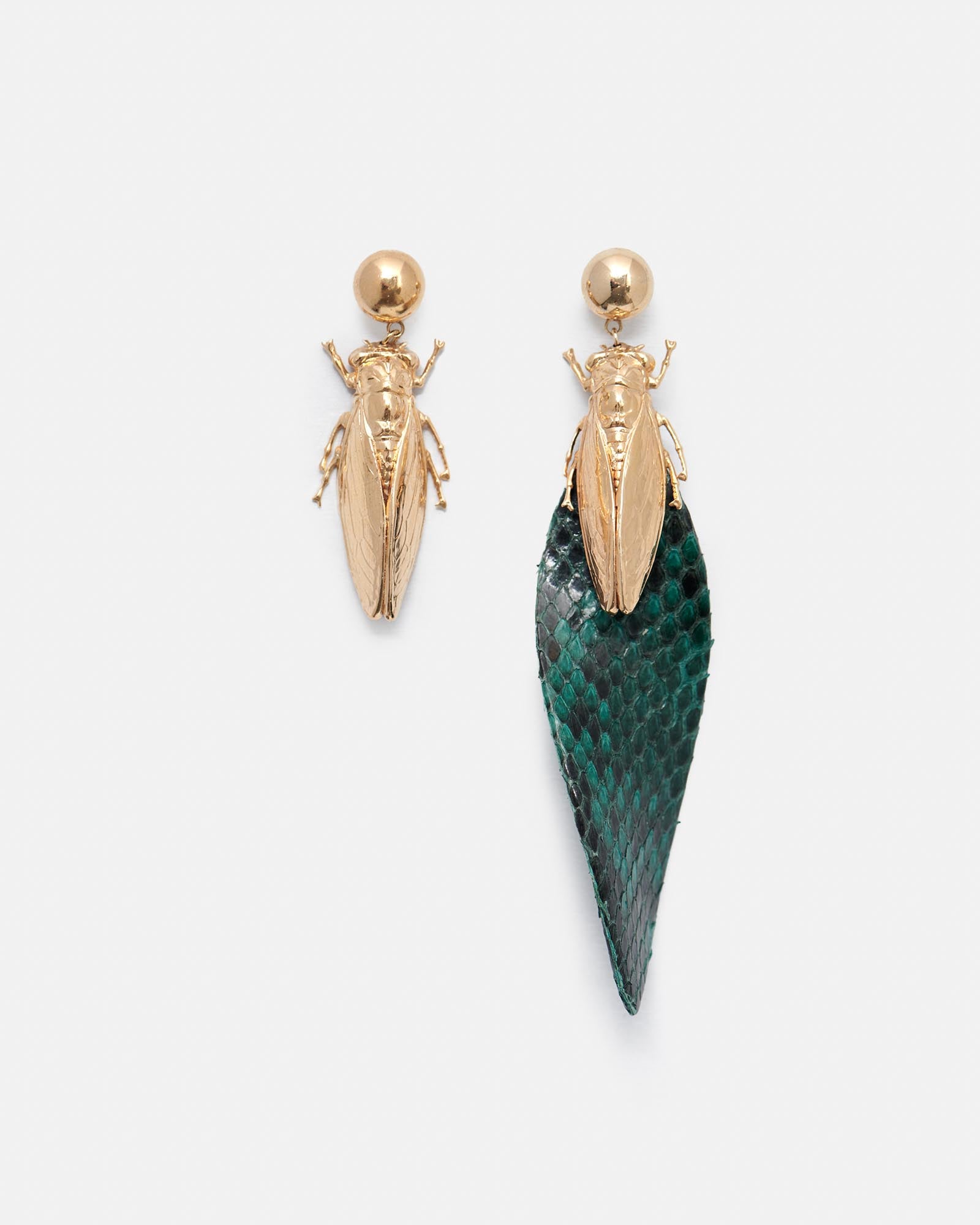 PENDIENTES BIG BUG ASIMÉTRICO. GREEN