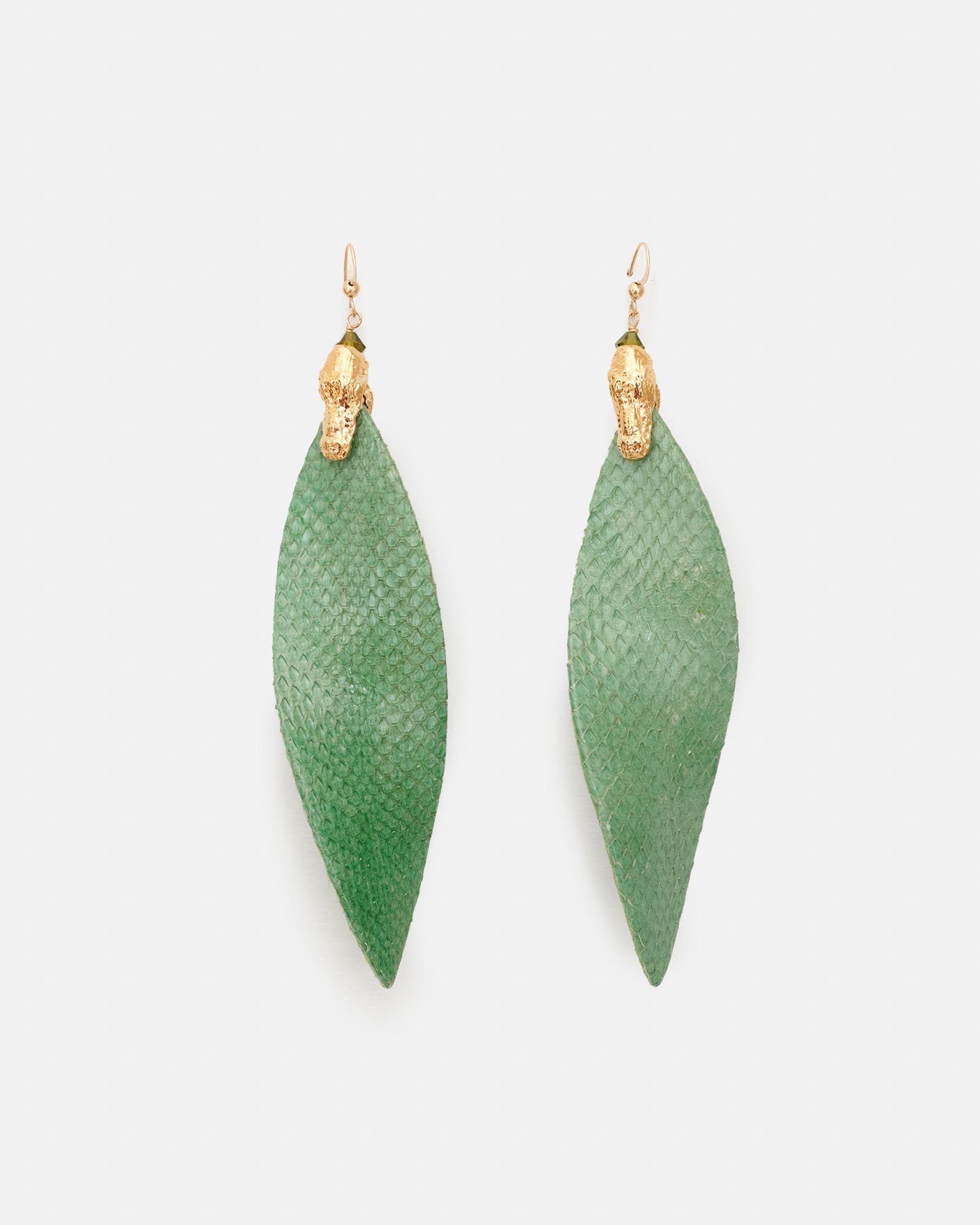 PENDIENTES FLORENCIA XL SNAKE. GREEN