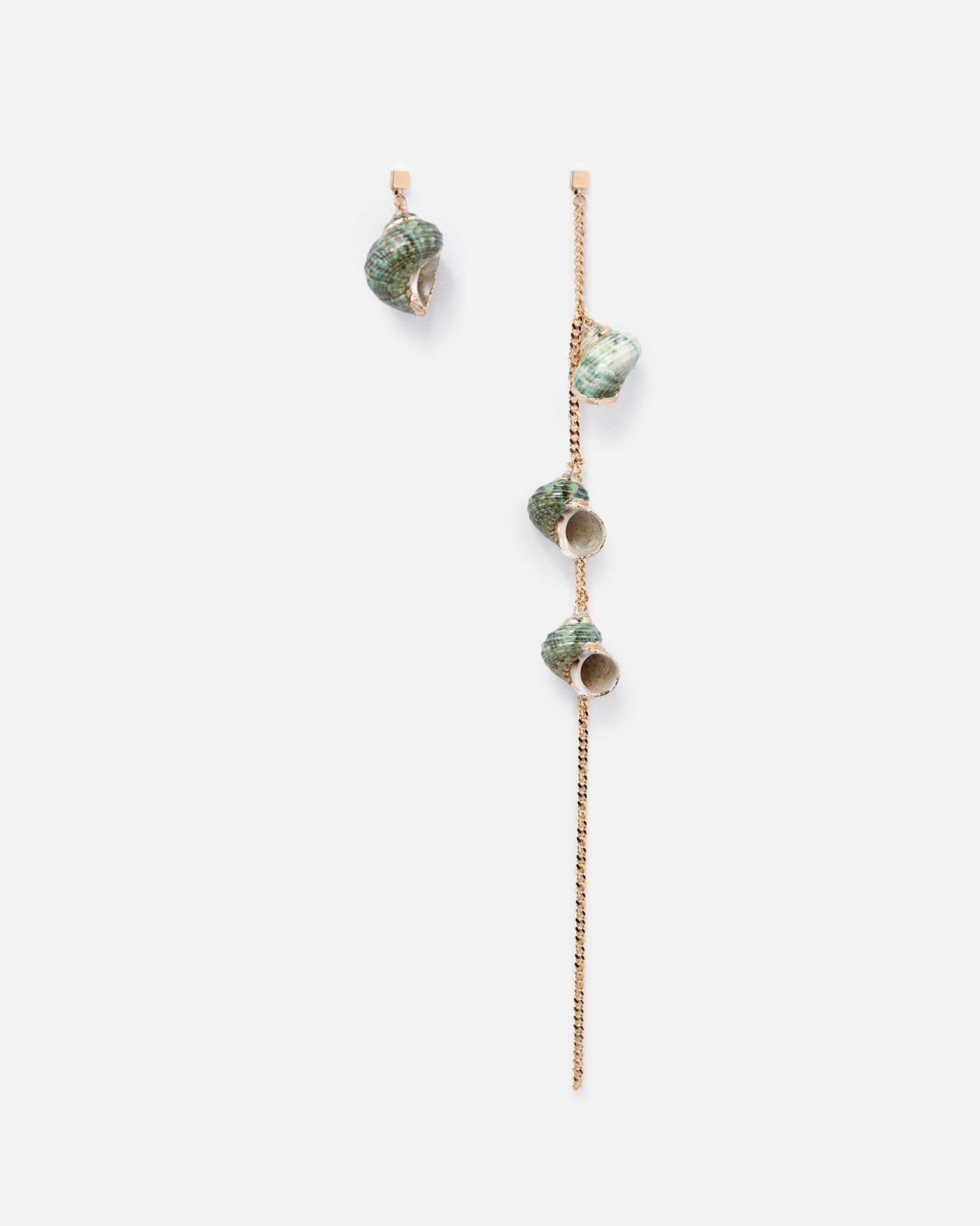 PENDIENTES CARACOLA VERDE